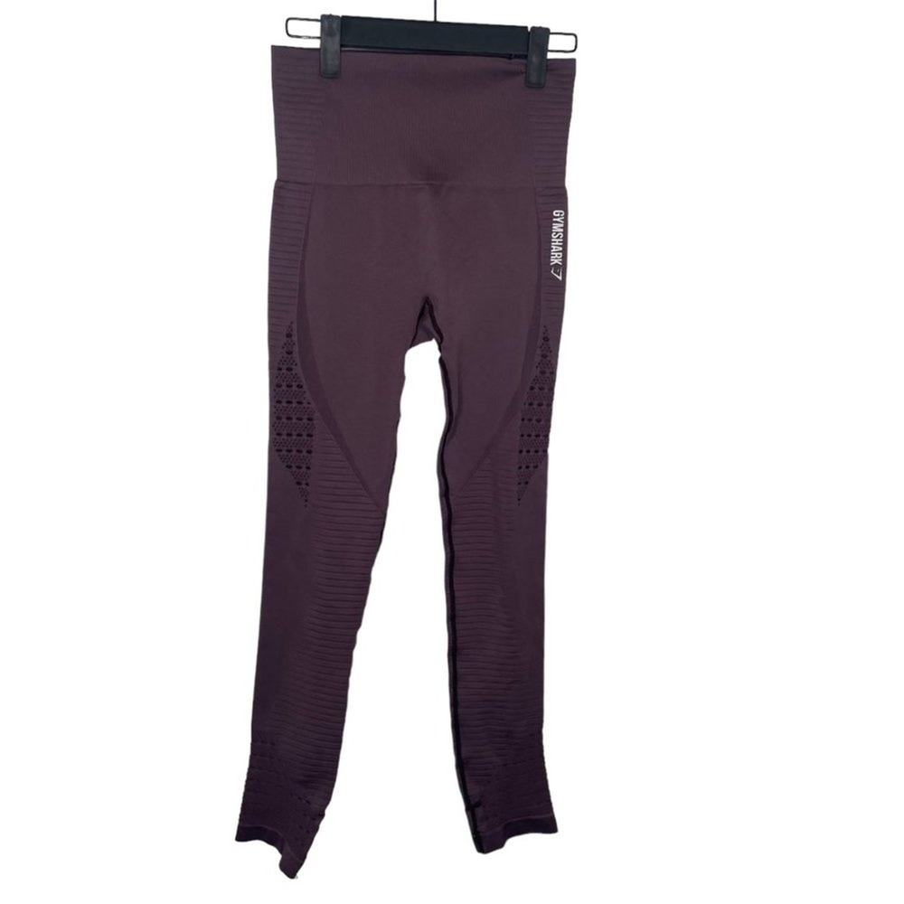 Gymshark Energy+ Seamless Leggings High Waisted Berry Purple Eyelet Detail Small